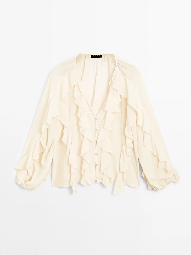 Flowing blouse with ruffles