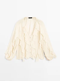 Flowing blouse with ruffles