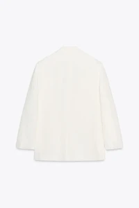 ZW COLLECTION LINEN BLEND DOUBLE BREASTED BLAZER