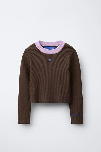 PULL CANNELÉ COL CONTRASTE CHAMPION ® X ZARA