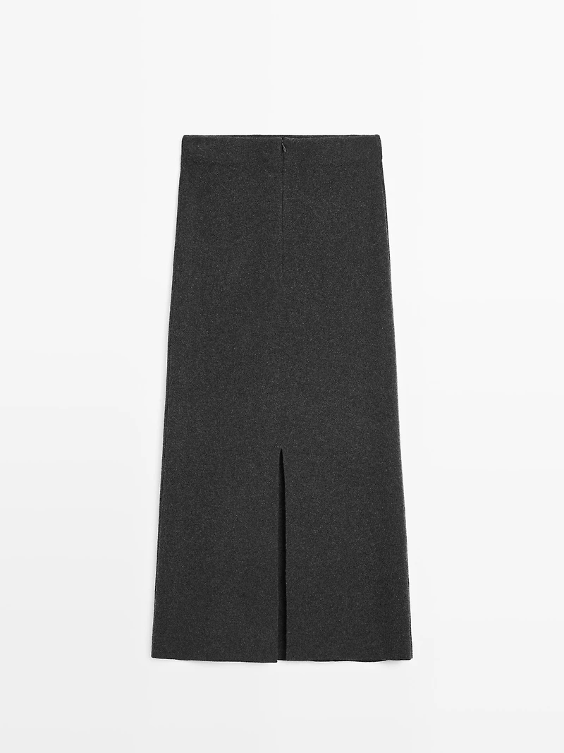 Double-faced midi skirt