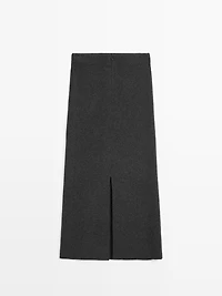 Double-faced midi skirt