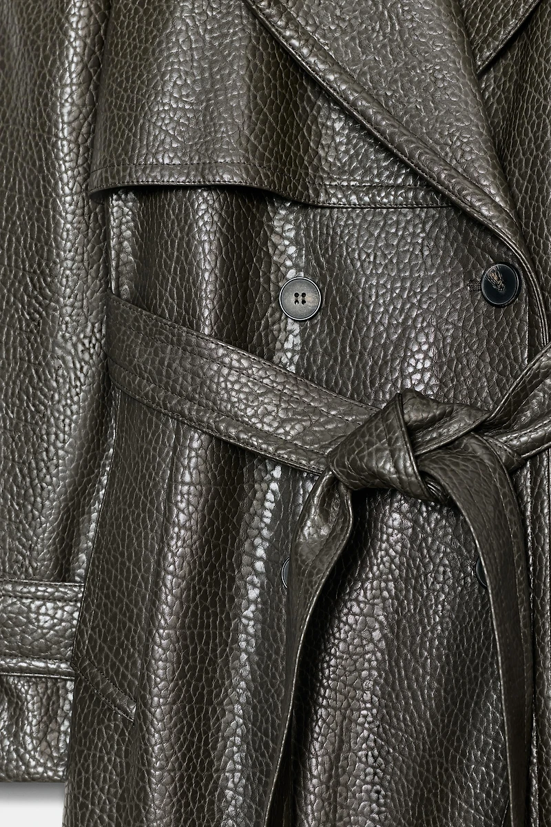 FAUX LEATHER COAT