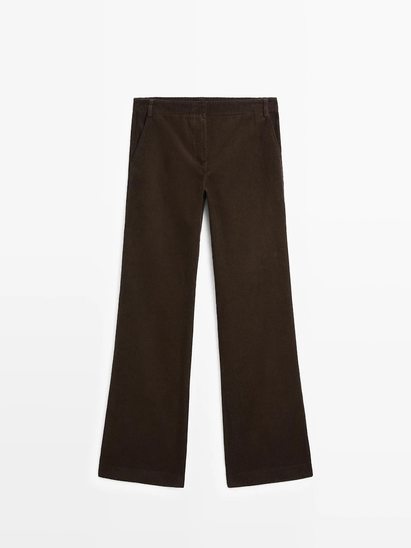 Flared corduroy trousers