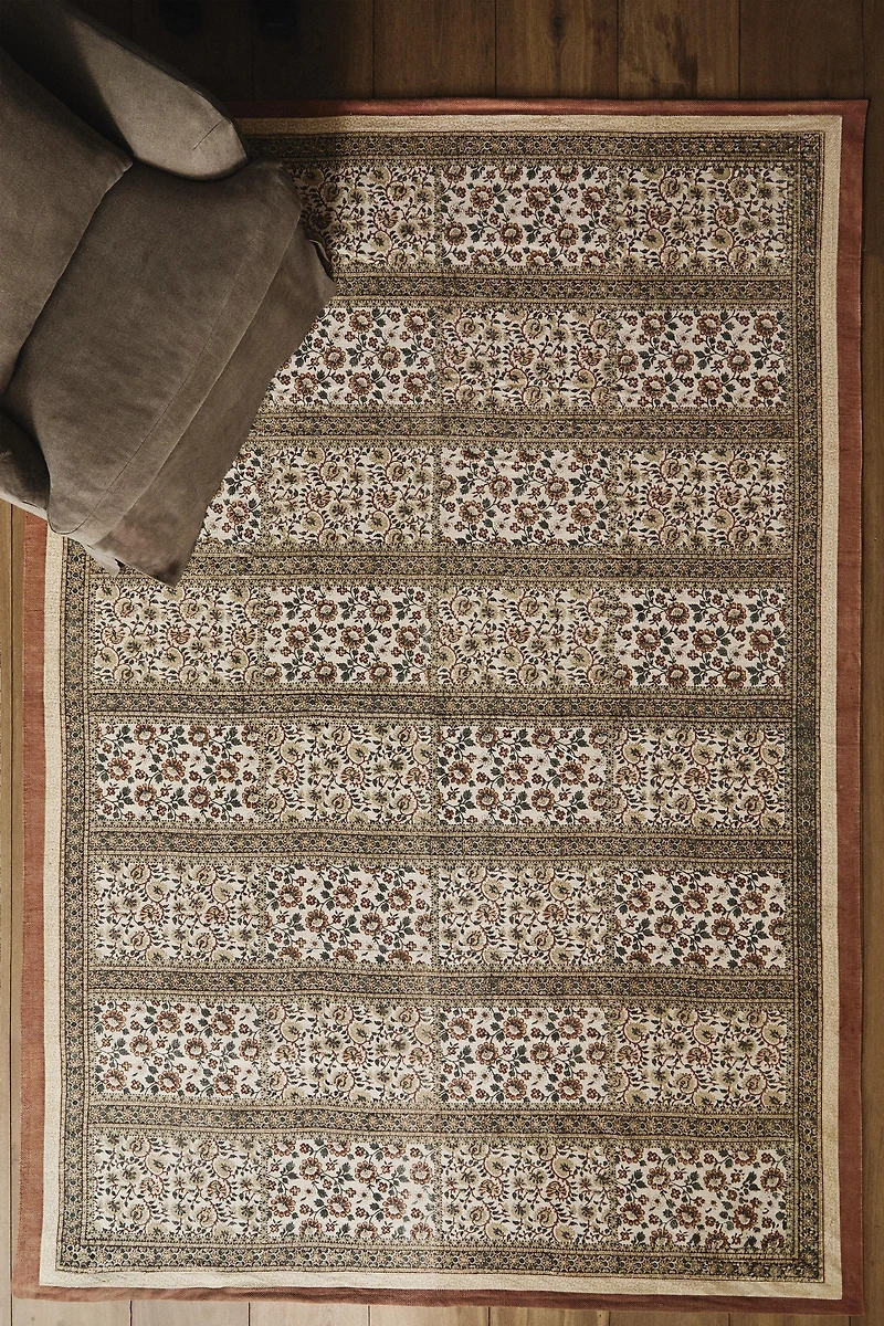 BLOCK PRINT COTTON AREA RUG