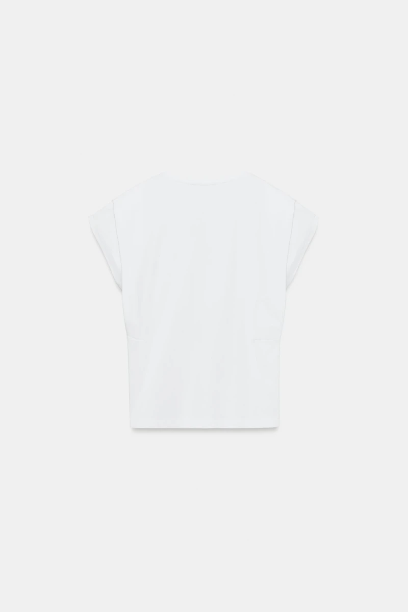T-SHIRT EN COTON À COL V