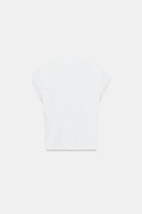 T-SHIRT EN COTON À COL V
