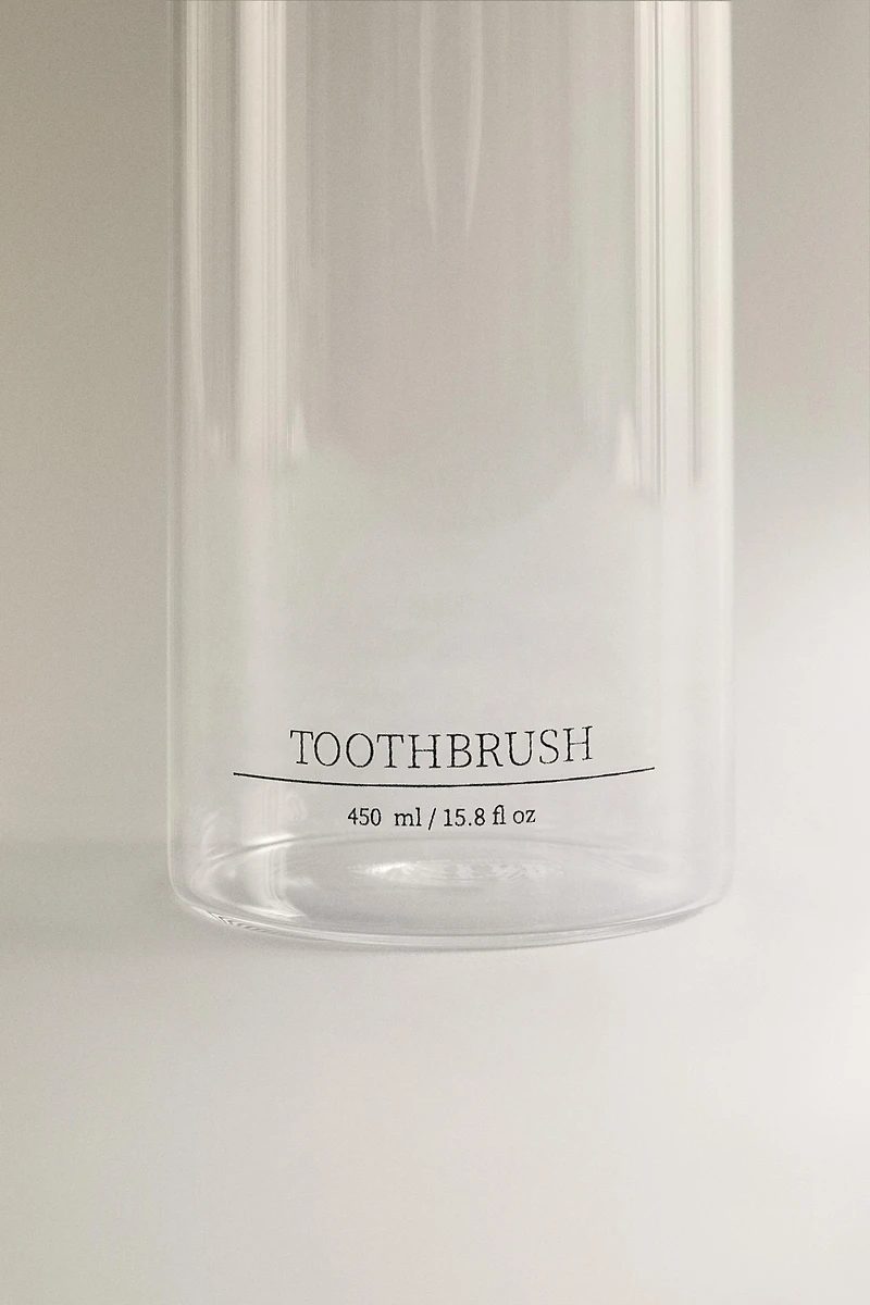 PORTE-BROSSES À DENTS BOROSILICATE INSCRIPTION