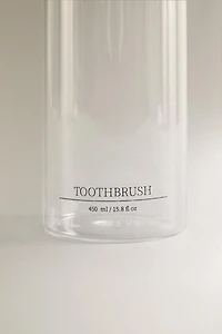 PORTE-BROSSES À DENTS BOROSILICATE INSCRIPTION