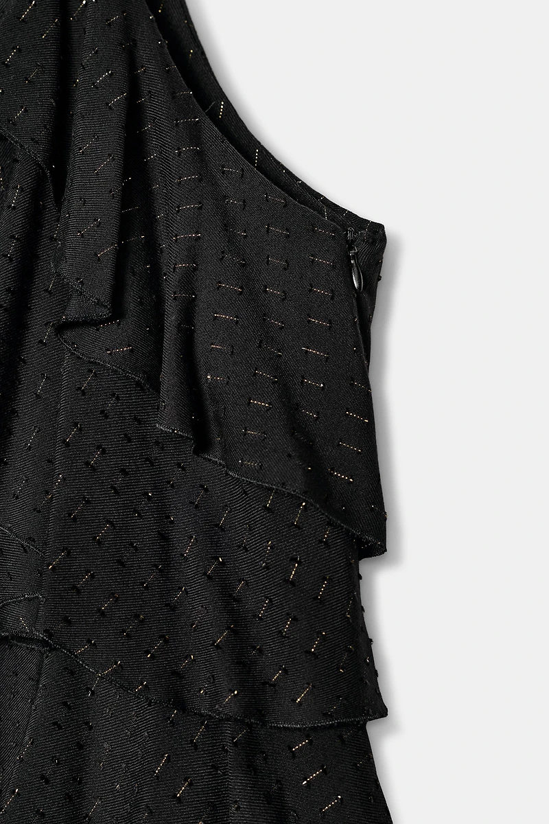 HALTER METALLIC THREAD DRESS