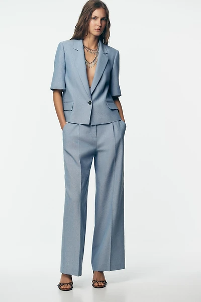 CROPPED SHORT SLEEVE BLAZER