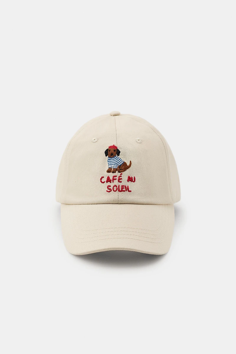 EMBROIDERED DACHSHUND TEXT CAP