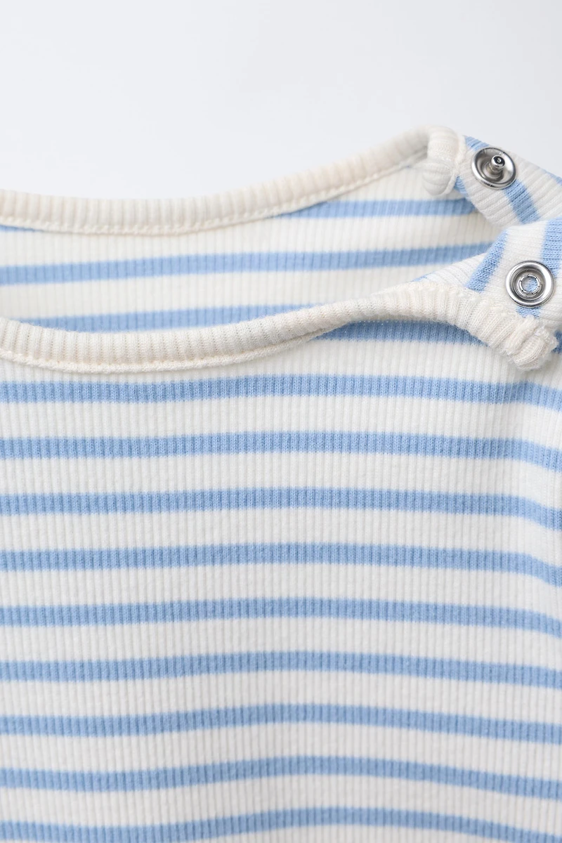 STRIPED BODYSUIT AND LEGGINGS SET