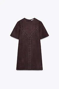 ROBE EFFET DAIM À CLOUS