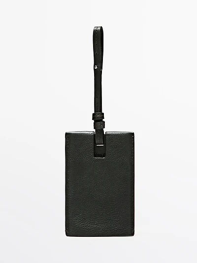 Nappa leather travel tag