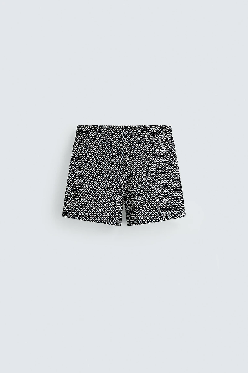 MAILLOT DE BAIN COURT À IMPRIMÉ GÉOMÉTRIQUE