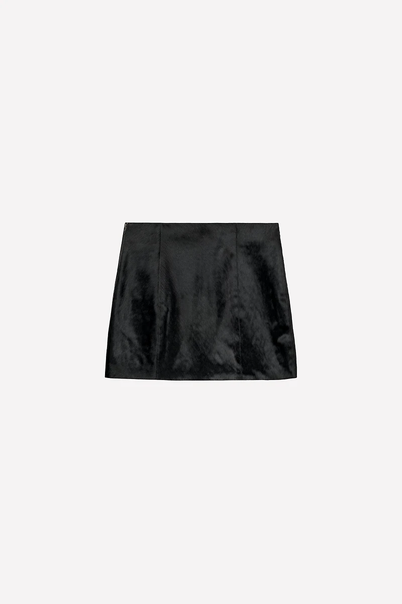 SHORT HAIR-ON LEATHER SKIRT LUDOVIC DE SAINT SERNIN x ZARA