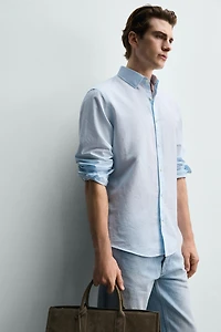 REGULAR FIT COTTON-LINEN SHIRT