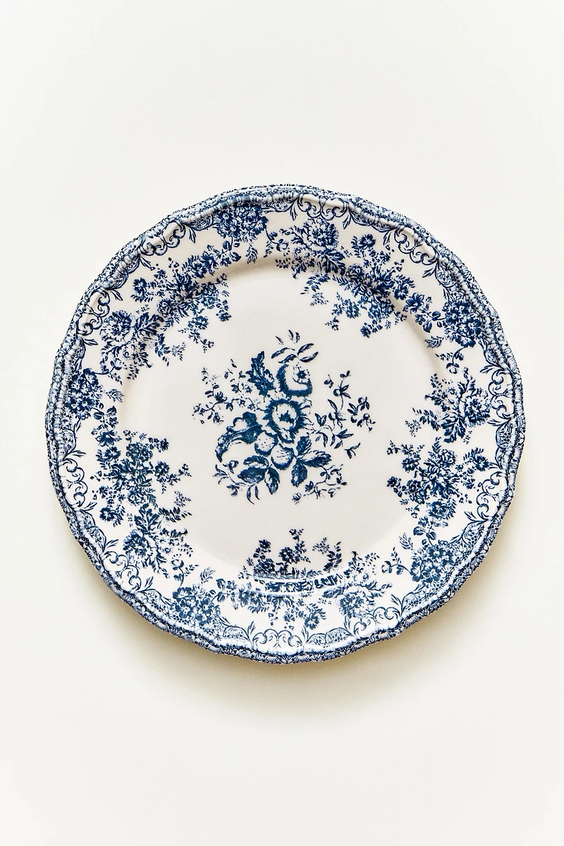 FLORAL EARTHENWARE DESSERT PLATE
