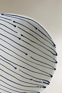 STRIPED EARTHENWARE SALAD BOWL