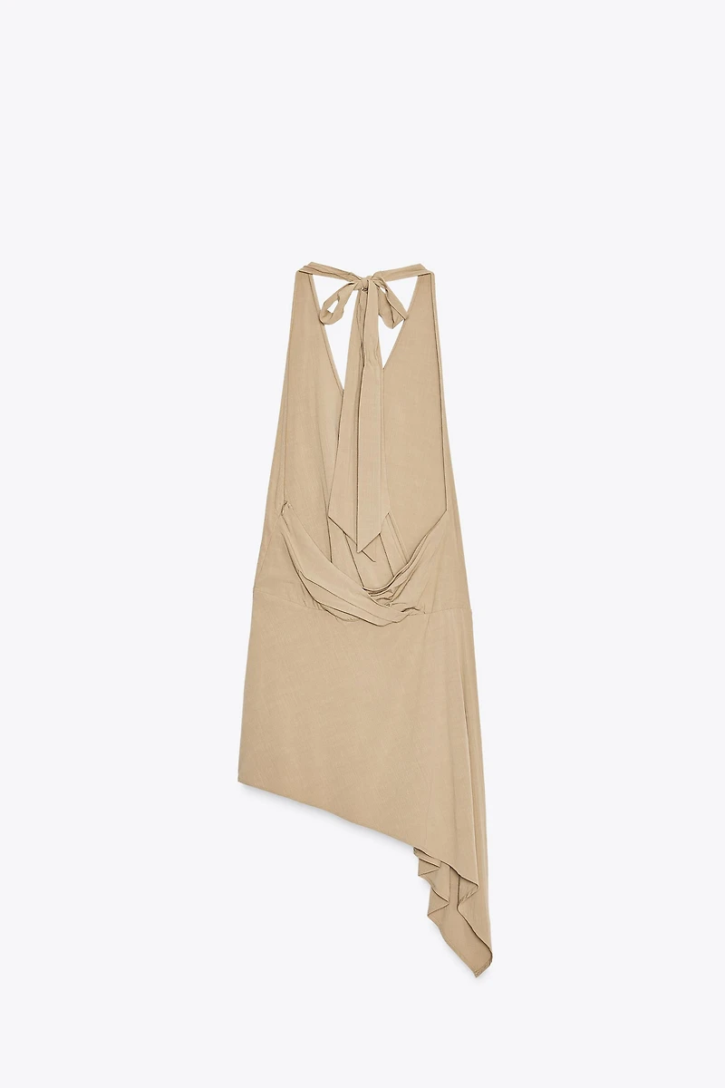 ROBE COURTE FLUIDE HALTER