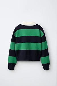 PULL À RAYURES COL POLO