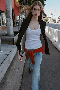 ROLL-UP SLEEVE PRINTED CUFF BLAZER