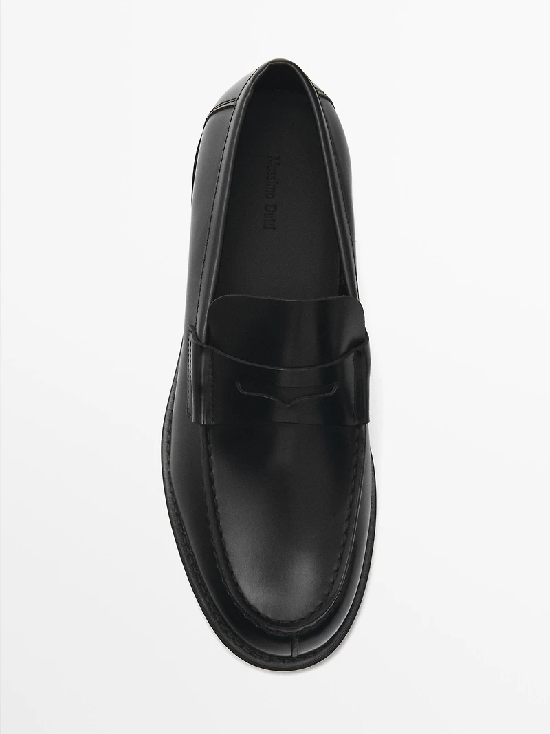 Leather penny loafers