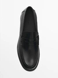Leather penny loafers