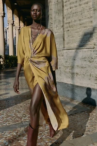 ROBE MIDI IMPRIMÉE SATINÉE