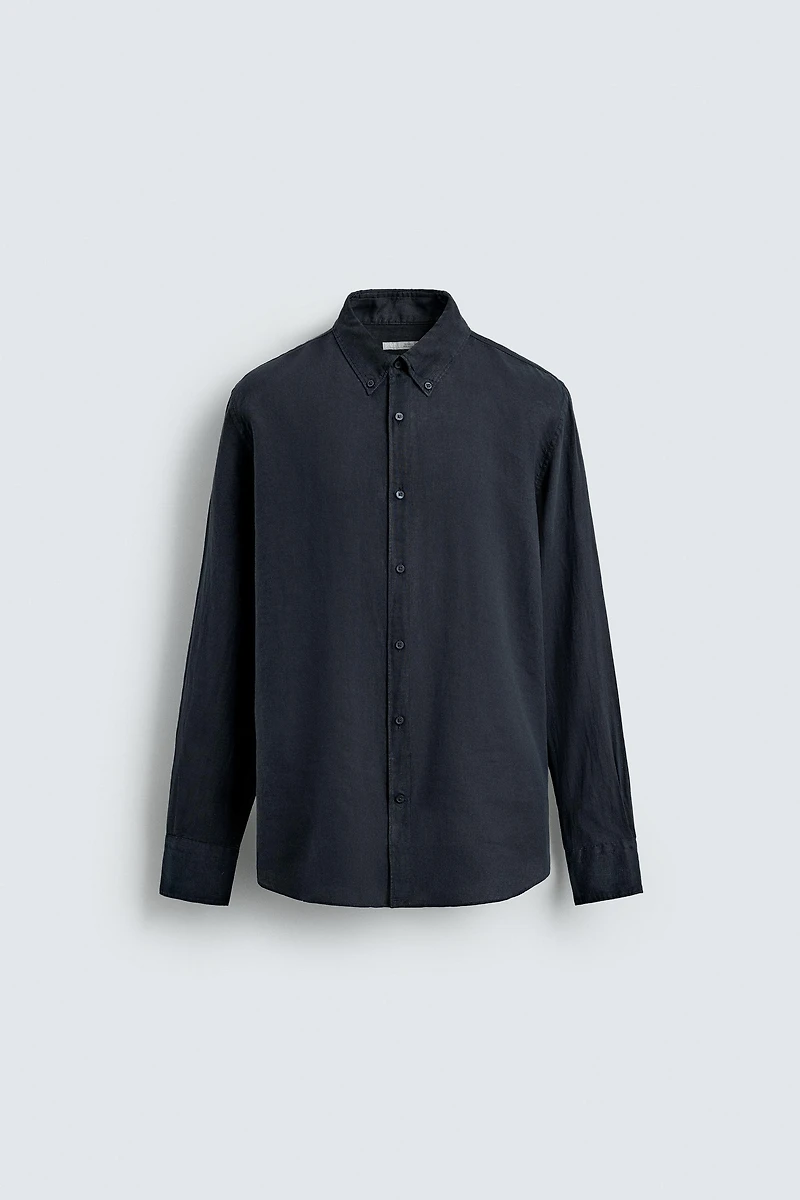 REGULAR FIT 100% LINEN SHIRT