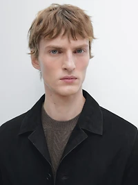 Suede leather jacket with pockets