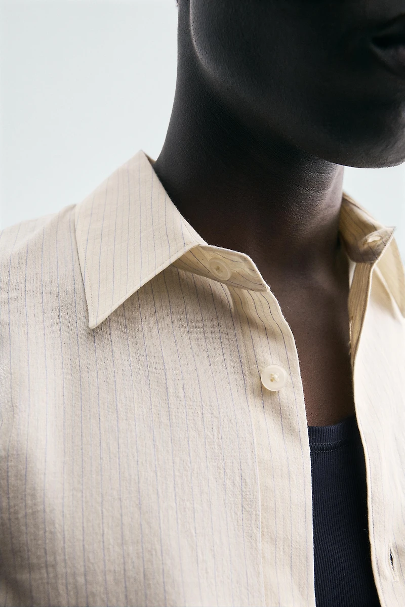 STRIPED COTTON VISCOSE SHIRT