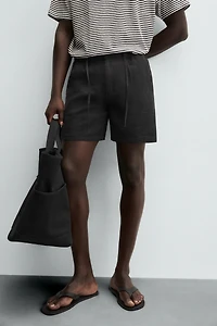 LINEN BLEND SHORTS
