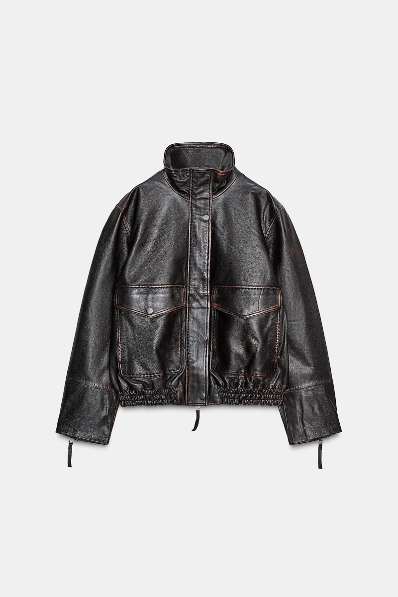 ZW COLLECTION LIMITED EDITION 100% LEATHER BOMBER JACKET