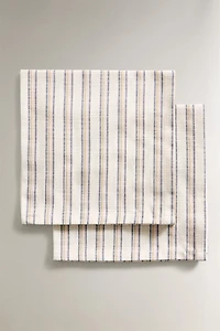 SET OF DYED THREAD STRIPED NAPKINS (PACK OF 2)