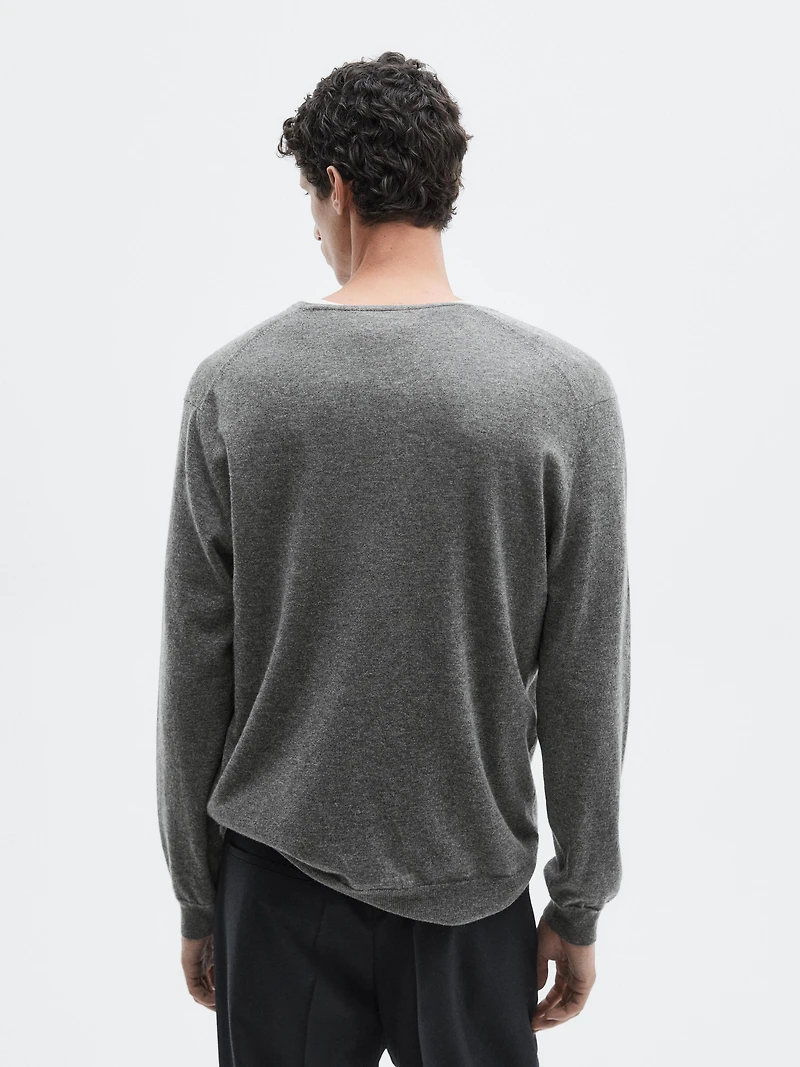 Knit 100% cashmere sweater with crew neck - LIMITED
