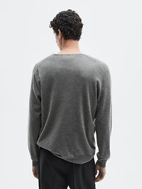 Knit 100% cashmere sweater with crew neck - LIMITED