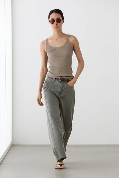 Pantalon large en jean coton