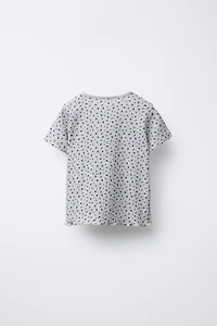 FLORAL AND ANIMAL TERRY PATCH RIBBED T-SHIRT