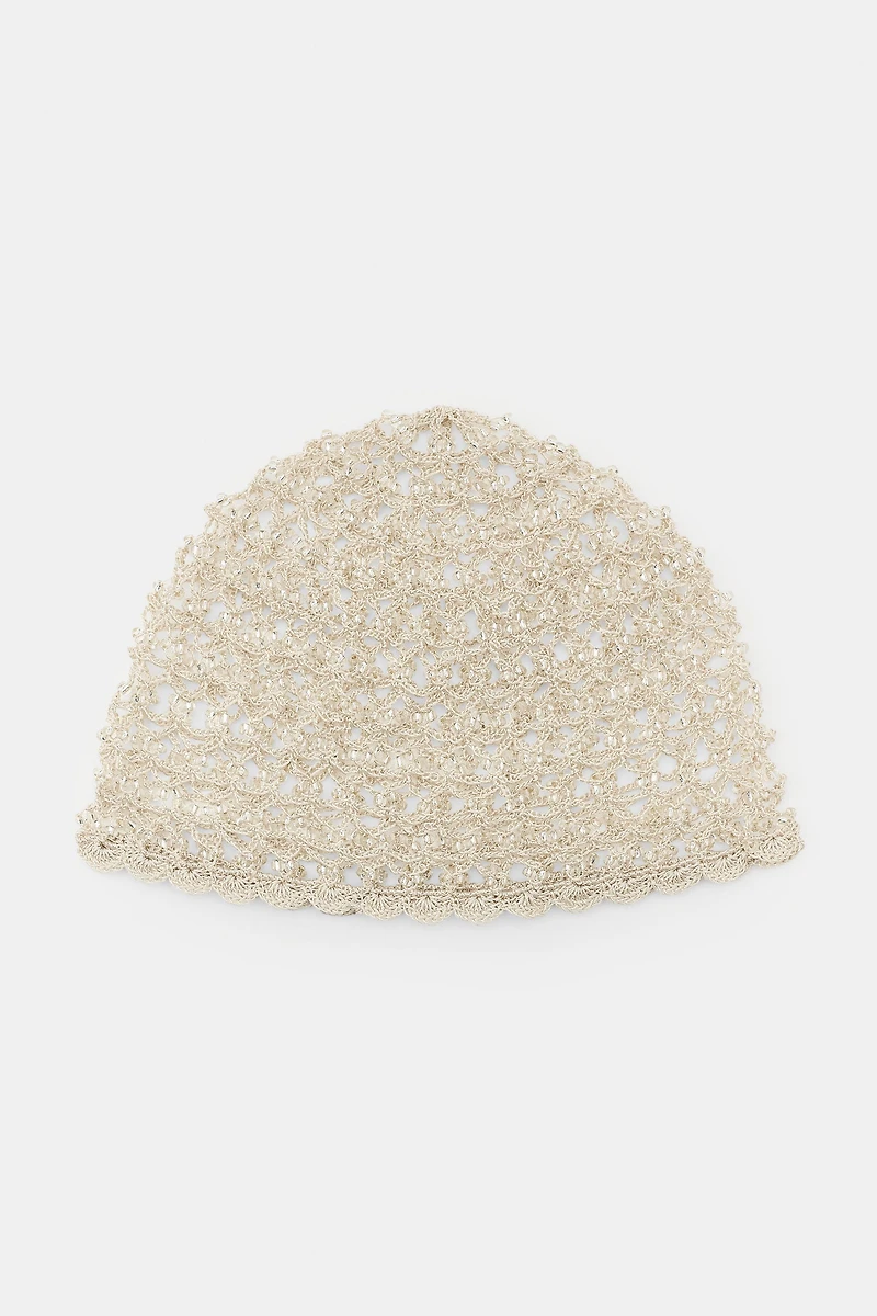BEADED CROCHET SKULLCAP