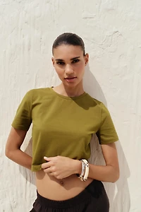 CROPPED STRETCH T-SHIRT