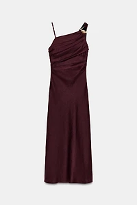 ASYMMETRIC 100% LINEN MIDI DRESS