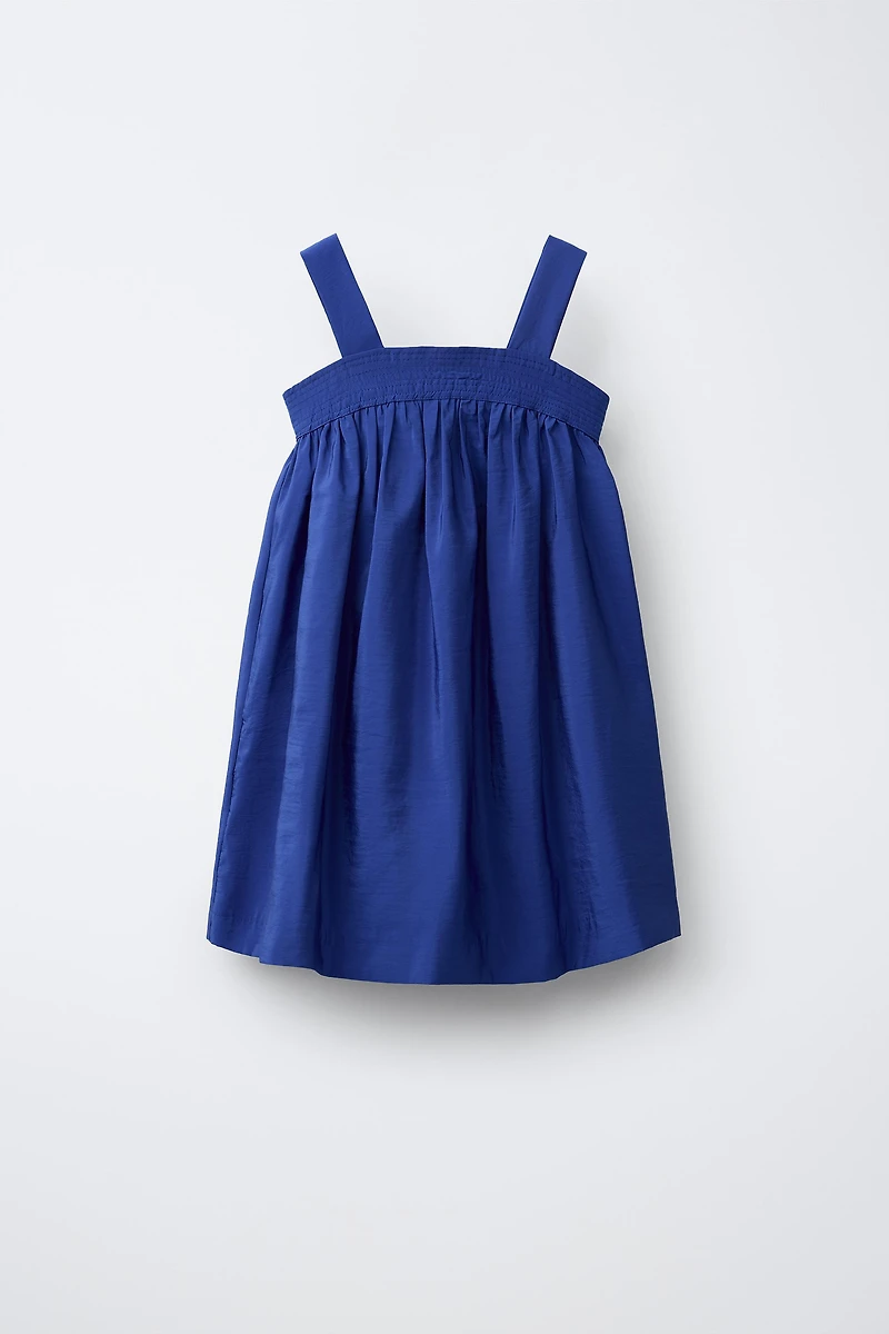 PLEATED POPLIN DRESS