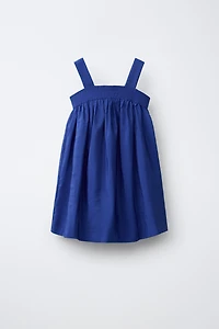 PLEATED POPLIN DRESS