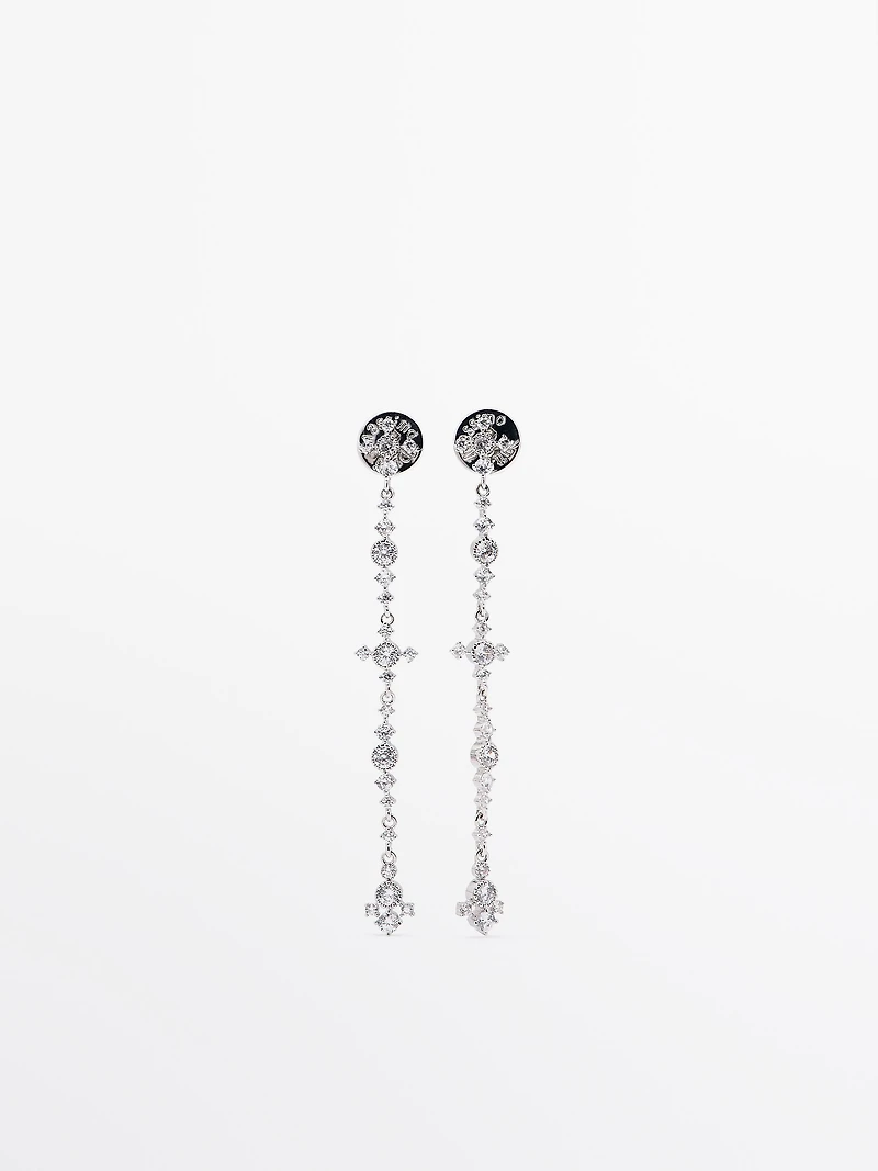 Rhinestone dangle earrings