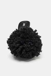 SANDALES À BRIDES ARRIÈRE MAXI POMPON