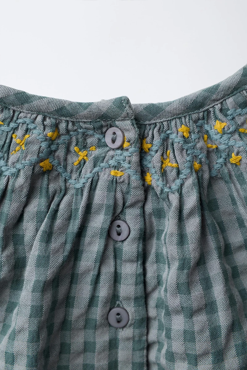 BODY À CARREAUX BRODÉ