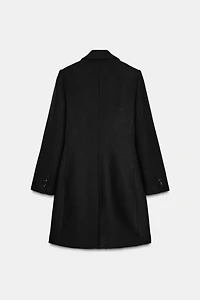 DOUBLE-BREASTED COAT WITH SHOULDER PADS