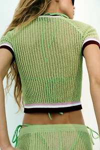 SHORT SLEEVE KNIT TOP